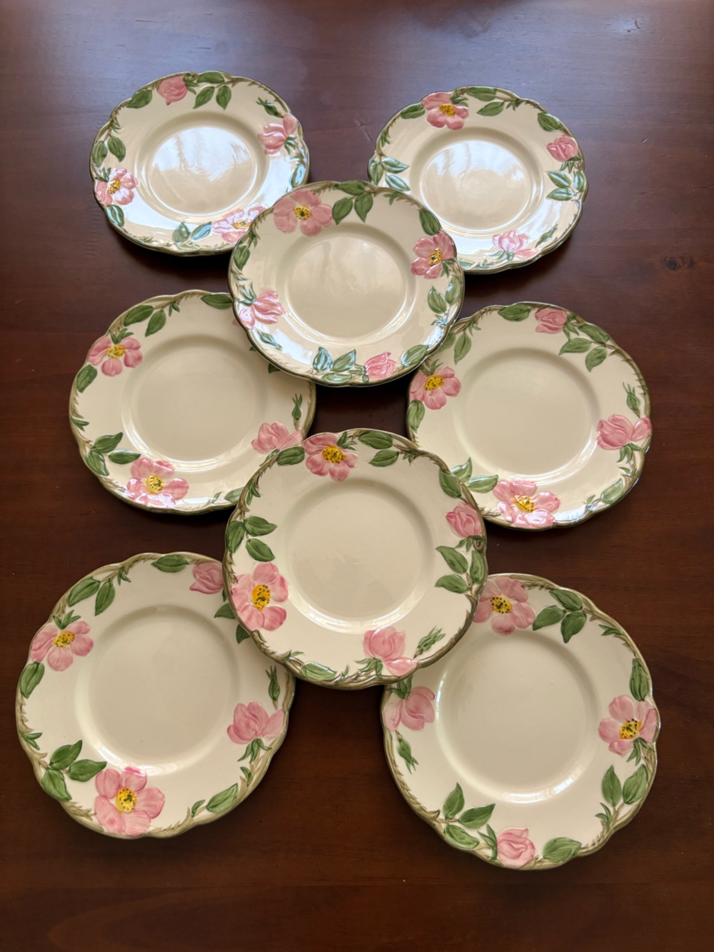 Franciscan desert rose vintage bread plates lot of 8 California 1949 - 1953